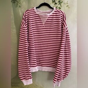 We The Free classic oversized striped crewneck